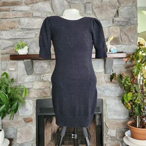 Daily Practice by Anthropologie Black Tie Back Sweater Dress Size M